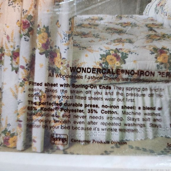 VTG Springmaid Grace Kelly "Fiona" Floral Double Flat Sheet Rare Made In USA New - Picture 6 of 7